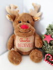 Personalised Christmas Large Reindeer Teddy Bear 1st Xmas 2021 Toy Children Kids