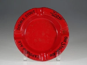 Vintage roter Porzellan Emaille Dow Old Stock Ale Aschenbecher um 1930 - Bild 1 von 3