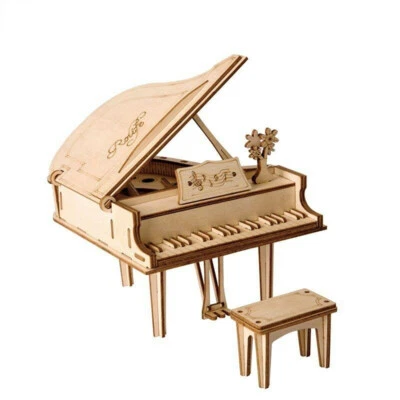 Juego de rompecabezas de piano de madera corte láser 3D hágalo usted mismo regalo modelo construcción juguete para adultos Foto 1 de 4