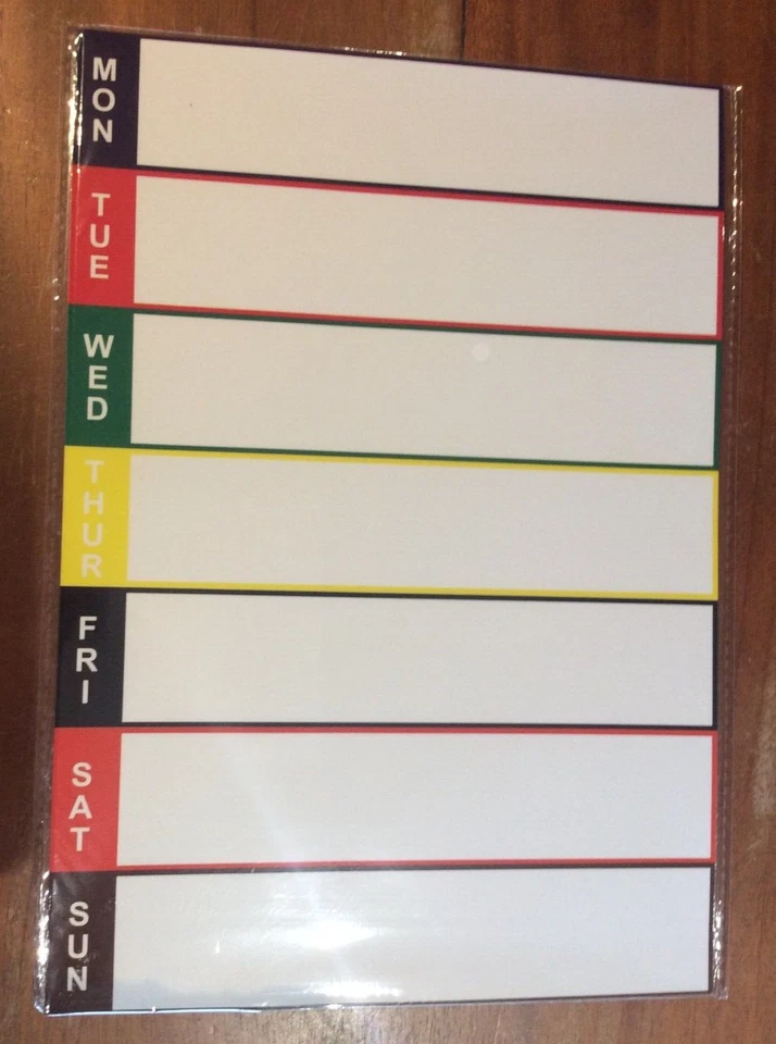 A4 Magnetic Whiteboard Fridge Shopping List Notice Board 7 Day Planner  Dry Wipe - Image 1 of 1