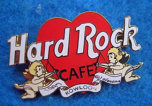 PIN KOWLOON CHINA DÍA DE SAN VALENTÍN DOBLE CUPIDOS ARCO Y FLECHAS CORAZÓN Hard Rock Café - Imagen 1 de 1