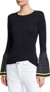 Bailey 44 Shanghaied Dot Point Sleeve Sweater Womens S Crewneck Wool Blend Cozy - Picture 1 of 7