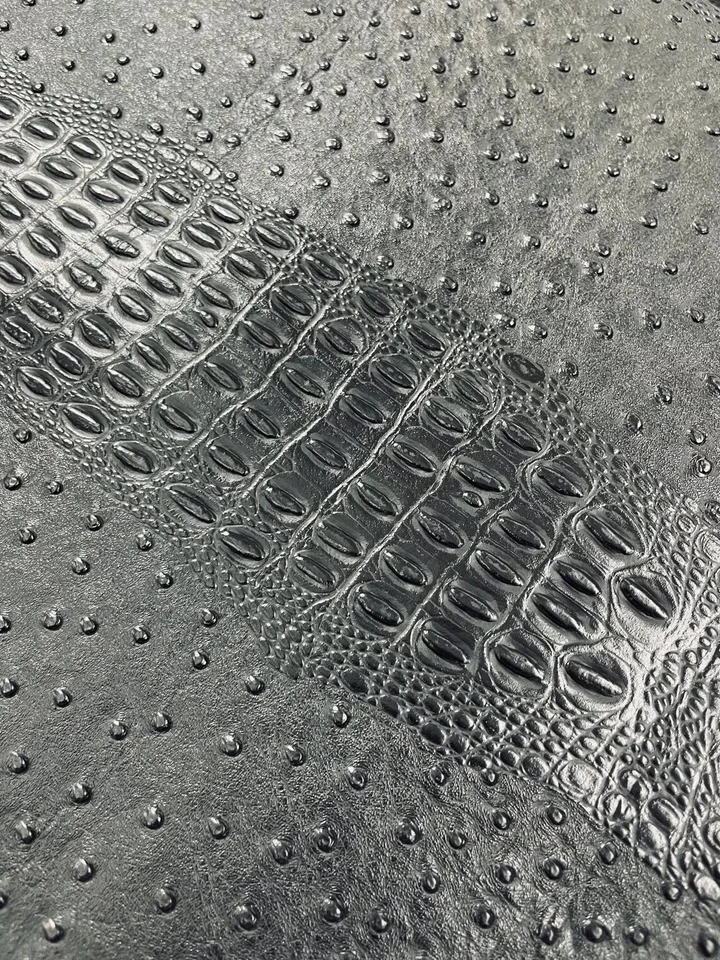 Ostrich Gator Embossed Vinyl Fabric By The Yard Crocodile Ostrich Vinyl Leather - Image 1 of 1
