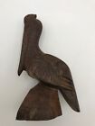 Vintage Pelican Solid Wood Carved Figurine Ironwood Sea Bird 8.25?