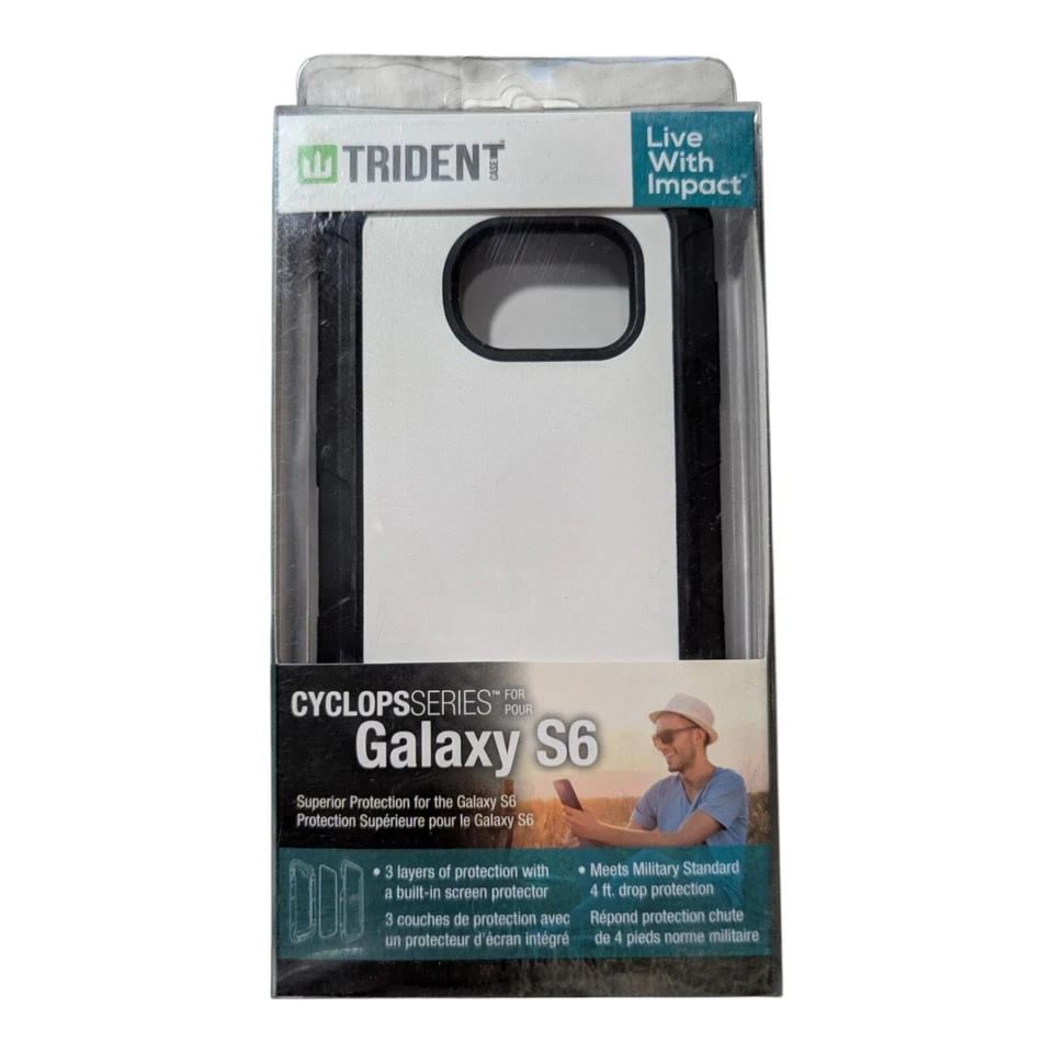 W9. Trident Cyclops Case for Samsung Galaxy S6 - White/Black W/ Screen Protector - Image 1 of 1