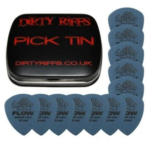 12 x Dunlop Tortex Flow Standard 1.00mm Guitar Picks Plectrums In a Pick Tin - Picture 1 of 1