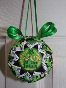 St Patrick's Day, 3 Zoll Stoff Ball Ornament; Glück der Iren, Made in USA - Bild 1 von 2