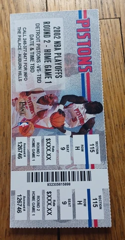 May 5, 2002 Detroit Pistons vs Boston Celtics Game 1 Ticket Stub Cover