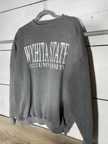 Wichita State University Sweatshirt VINTAGE Gray Made in USA XL Cover