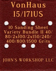 VonHaus 15/171US - 40/80/100/150/240/400/800/1500 - 10pc Variety Bundle II - Picture 1 of 2