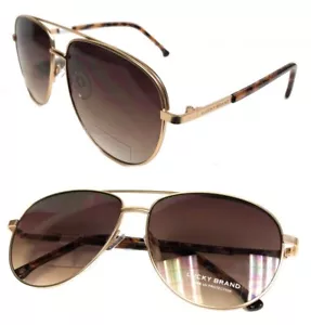 NWT Unisex Sunglasses Lucky Brand SLBD127 Gold/Brown $60.00 - Picture 1 of 9