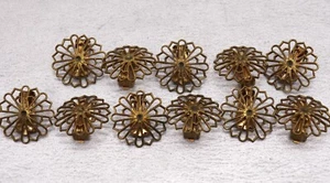 Lot 11 Vintage Art Deco MCM Antique Coro Earring Blanks for Clip-On Earrings 1" - Picture 1 of 10