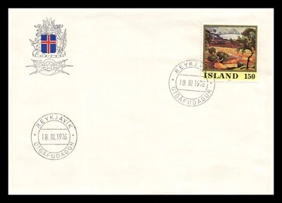 Iceland 1976 FDC, Painting. Húsafell / Langjökull. Lot # 4. - Image 1 of 2