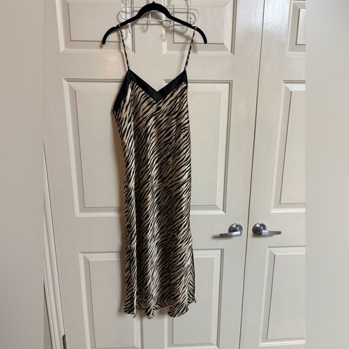 UNDERCOVER Maxi abito slip vintage anni 90 00 in raso stampa zebrata