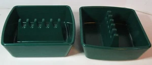 Pair of Green Plastic Stackable Cigarette Ashtrays #351 Ges-Line - Picture 1 of 6