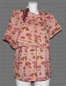 Haute Dreams Decorated Mushrooms Jersey Knit Pajamas Shorts Set Wm's M NWT - Picture 1 of 1