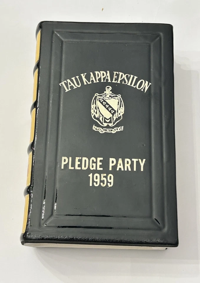 Tau Kappa Epsilon 1959 Pledge Party Book Bourbon Decanter College Fraternity TKE - Image 1 of 4
