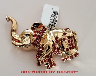 St John вязаные 2,0 «x 1,5» слон фигурный рубин красный кристаллы Swarovski новый с Ярлыками - Изображение 1 из 2