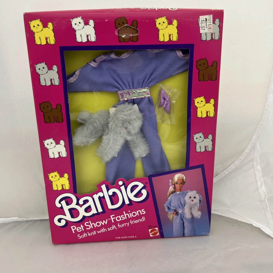 Vintage 1986 Barbie Pet Show Fashion Outfit No 3661 Purple New Old Stock - Image 1 of 4
