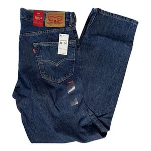 Levis MENS 550 Blue Denim Jeans Size 33 X 34 New with Tags Relaxed Fit - Picture 1 of 7