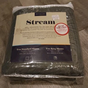 Brielle Stream Sham Set, 2 King Shams grau - Bild 1 von 2