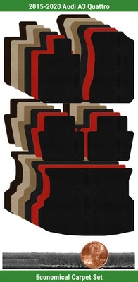 Juego de alfombrillas Velourtex personalizadas para Audi A3 Quattro 2015-2020 (5 piezas) #LI Foto 1 de 4