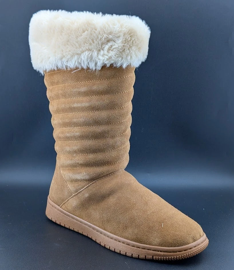 New Style & Co. Mujeres Talla 8M Botas Acolchadas Cuero Superior Castaño con Piel Sintética Foto 1 de 4