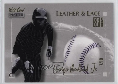 2022 Matte SP Exclusive Leather & Lace White/Purple /10 Enrique Bradfield Jr - Image 1 of 2