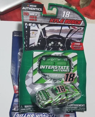 2017 Wave 10 NASCAR Authentics #18 Kyle Busch 1:64 Scale Interstate Batteries - Image 1 of 2