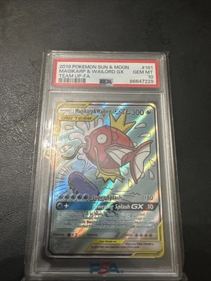 Magikarp & Wailord GX (Alternate Full Art) 161/181 Sm-Team Up Holo PSA 10 - Image 1 of 2