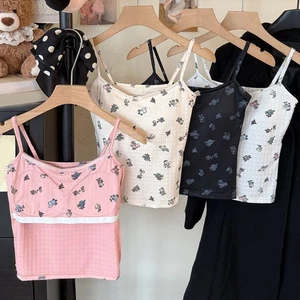 Women Casual Vest With Printed Butterfly Bow And Chest Cushion For Vacation Use - Picture 1 of 10