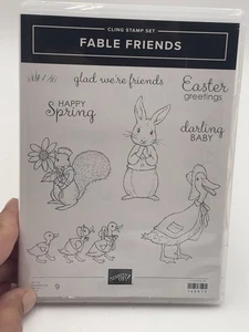 New Stampin Up! Fable Friends Cling Stamp Set Bunny Goose Ducks Rabbit Read - Picture 1 of 4