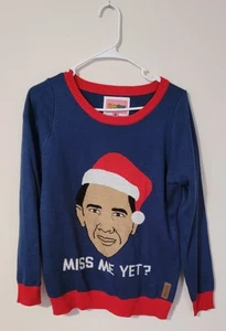 Tipsy Elves Obama "Miss Me Yet" Christmas Sweater Size Small Worn 1 Time - Picture 1 of 5