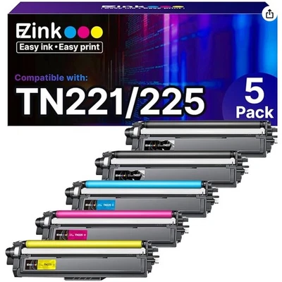 Ink Toner Cartridge Replacement for Brother TN-221, 5 Pack - Image 1 of 4