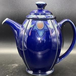 Vintage Denby Blau Barock 2pt Teekanne Jugendstil Anhänger Design Souverän Form - Bild 1 von 10