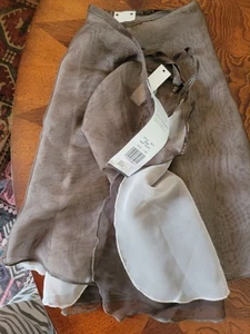 Vintage Danskin Wende-Tanzrock neu mit Etikett & Markenlos weiß Chiffon Tanzrock - Bild 1 von 3