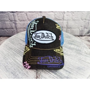 Von Dutch Y2K-Inspired Denim Trucker Hat Snapback One Size New - Picture 1 of 12