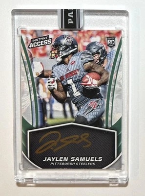 2017 Panini Instant #IA-JY Jaylen Samuels RC Auto/10 Instant Access Green - Image 1 of 4