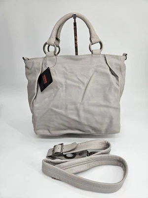 HOBO International Fog Gray Leather Satchel Purse Handbag Bag New Old Stock - Image 1 of 4