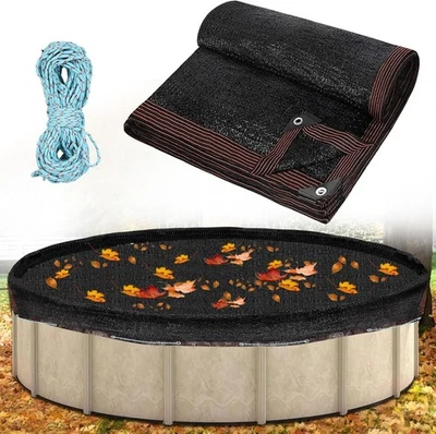 Cubierta de red de hojas de 24 pies para piscina sobre el suelo - Cubierta de malla de cubierta de invierno, malla de 24 pies  Foto 1 de 4