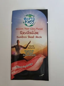 Earth Kiss Million Year Clay Facial Revitalise Bamboo 1 Sheet Mask Rhassoul Clay - Picture 1 of 2