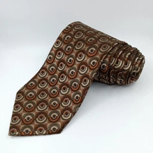 Paul Dione Jacquard Mens 100% Tie Brown Necktie - Picture 1 of 7