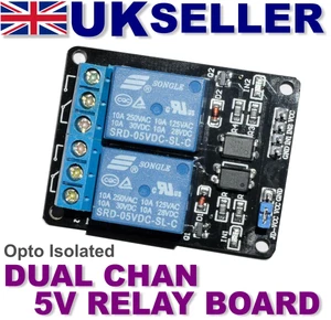 2-channel 5V opto isolated relay board Arduino Raspberry Pi - Picture 1 of 4