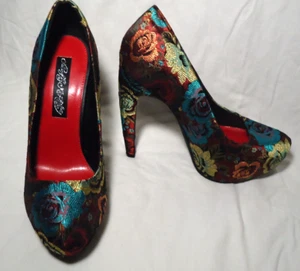 Naughty Monkey High Heel Platform Floral Shoe Size 7 - Picture 1 of 7