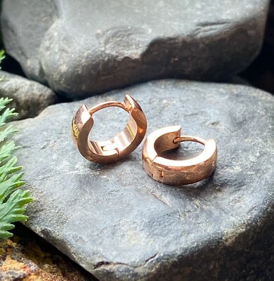 PAIR of 4mm Wide Stainless Steel Dome Hoop Huggies 20g Earrings - Image 1 of 4