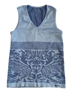 Reebok Womens Blue Myoknit Sleeveless Top Yoga Pilates Very Stretchy Size M - Picture 1 of 5