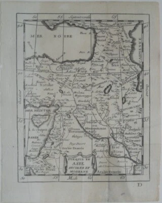 Mapa Claude Buffier original 1778 TURQUÍA EN ASIA Jerusalén Armenia Georgia Chipre Foto 1 de 4