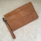 Liebeskind Berlin Shirin Embossed Leather Clutch/Wristlet In Toasted Coffee