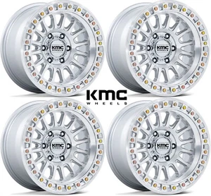 17 KMC KM552 IMS MACHINED SILVER WHEELS RIMS 17X8.5 6X139.7 6X5.5 -10 4 - Picture 1 of 7