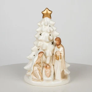 Lámpara de viento Sagrada Familia oro crema bloque de belén decoración de Navidad 765772 forma - Imagen 1 de 5